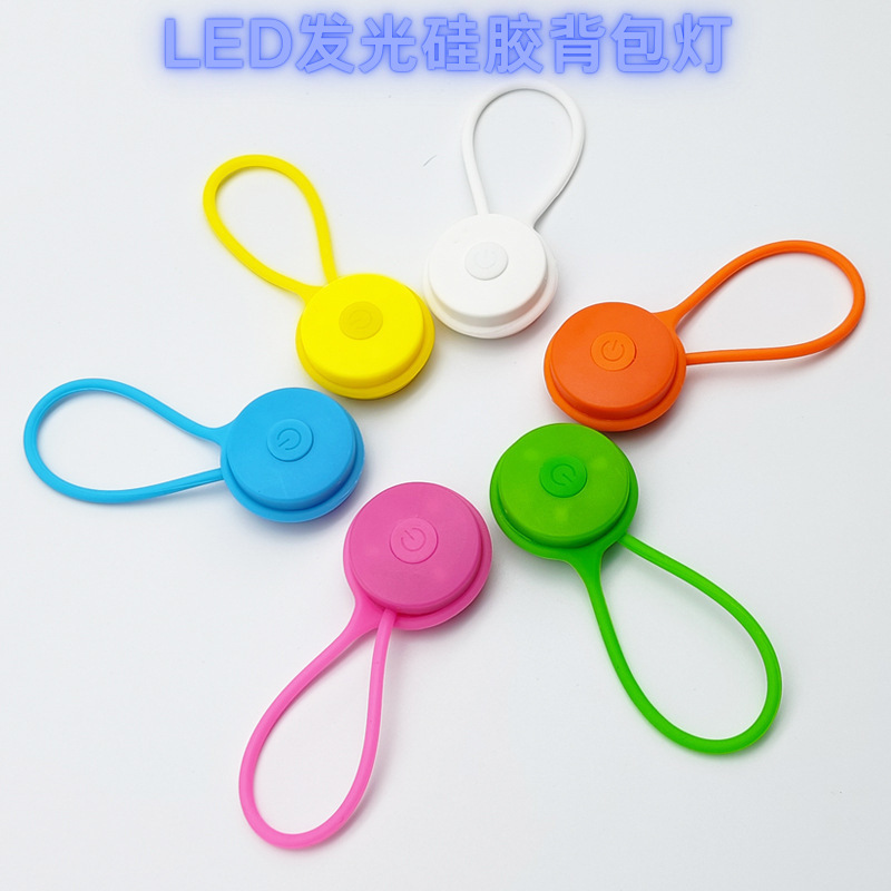 Wholesale Silicone Backpack Light, Luminous Backpack Pendant, Outdoor Sports Cycling Running Warning Light, Camping Light for Decoration