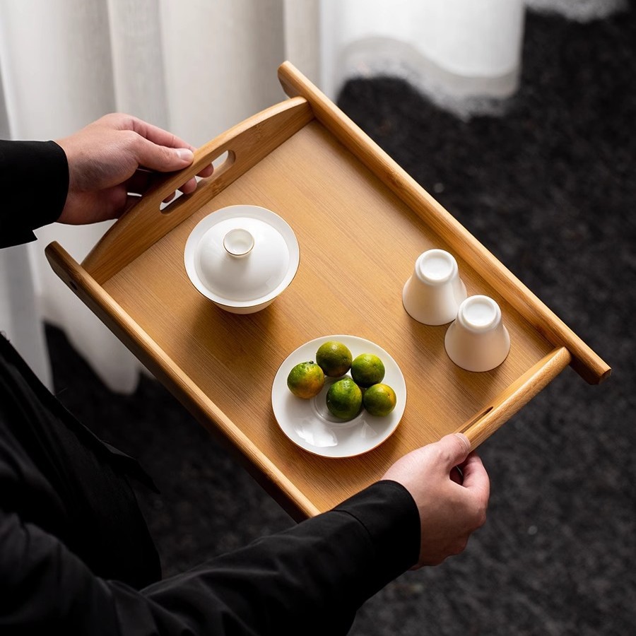 Creative Hotel Hospitality Kung Fu Tea Set Bamboo Tea Tray Household Chinese Fruit Cake Bamboo Wooden Tray