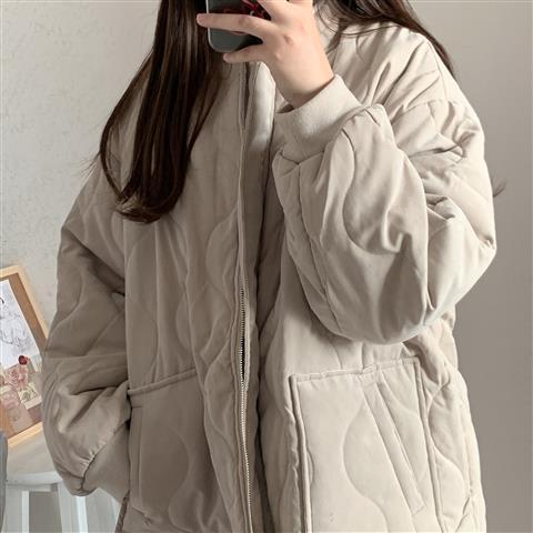 2025新款棉服女学生韩版宽松百搭菱格棉衣外套加厚保暖潮秋冬