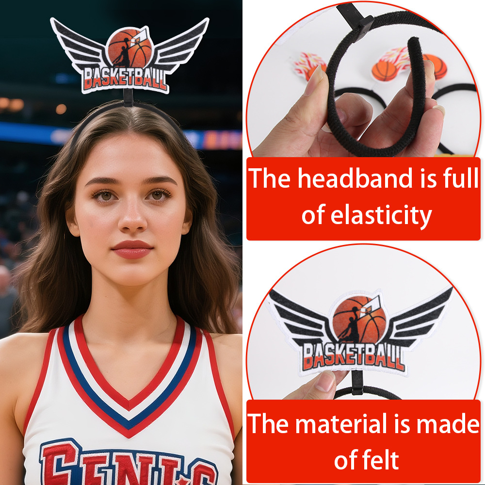 Diadema de baloncesto de Amazon, decoración del juego de la Copa del mundo de baloncesto de la NBA, diadema de letras, fanáticos, vítores, sombreros