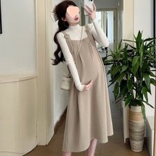 孕妇装秋冬2025新款套装时尚毛衣背带裙秋装小个子连衣裙宽松春秋