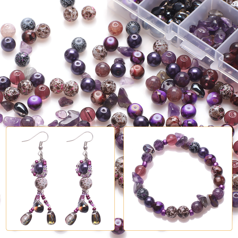 185g Weight Beads Jewelry Making Type Diameter 8mm Jewelry Making Size DIY Jewelry Accessories Classification 1 Set Quantity Glass Material Irregular, Round Pattern Plating Design Simple Style Style 1 Set Diameter 8mm Glass Irregular Round DIY Jewelry Accessories Beads 31