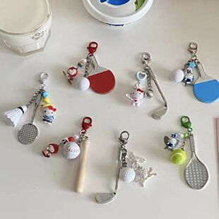 Little Red Book Cute cartoon baseball simple keychain accessories for female students back packaging ornament pendant gift