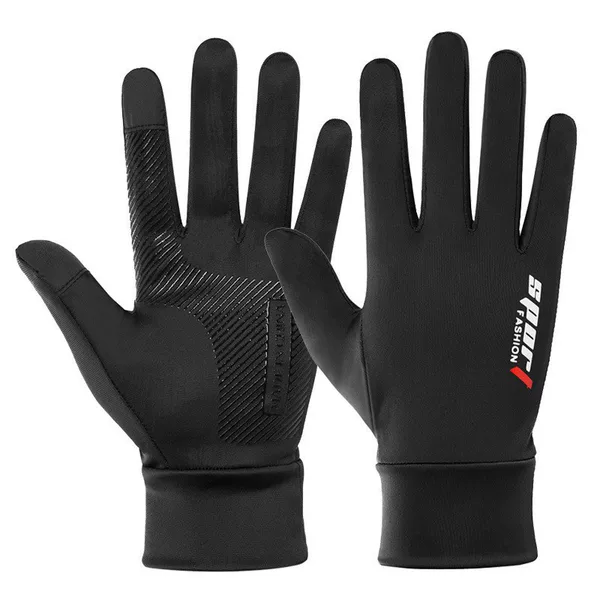 Spring and Summer Thin Full-Finger Gloves with Two Exposed Fingers for Driving, Outdoor Cycling, Uv Protection, Ice Silk Gloves for Men, Non-Slip Short Style