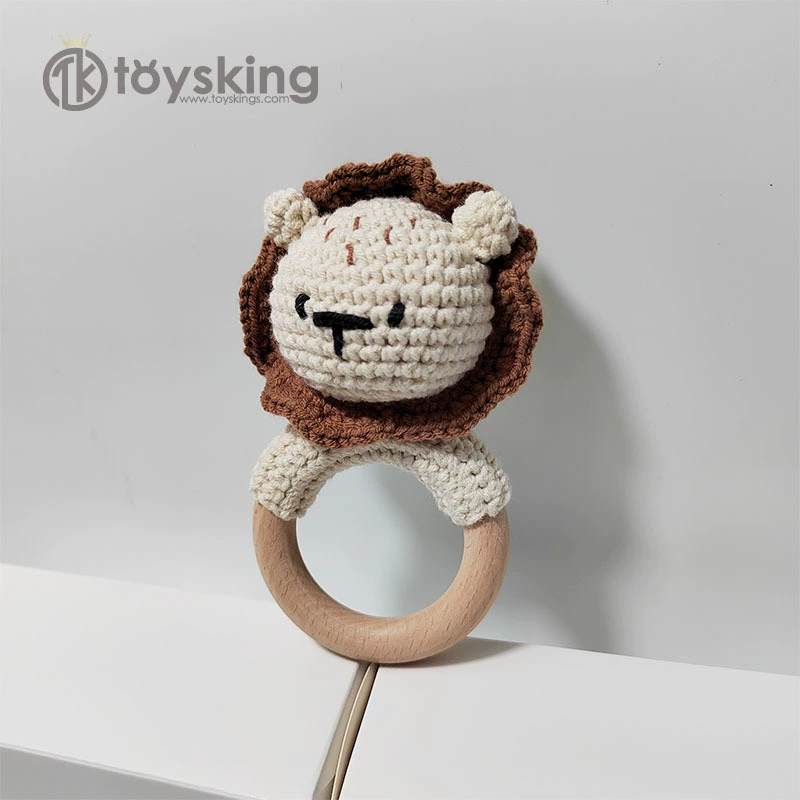 CROCHET BABY ANIMALS RATTLE TOY Handmade woven wool animal ripping 榉 榉 磨 c