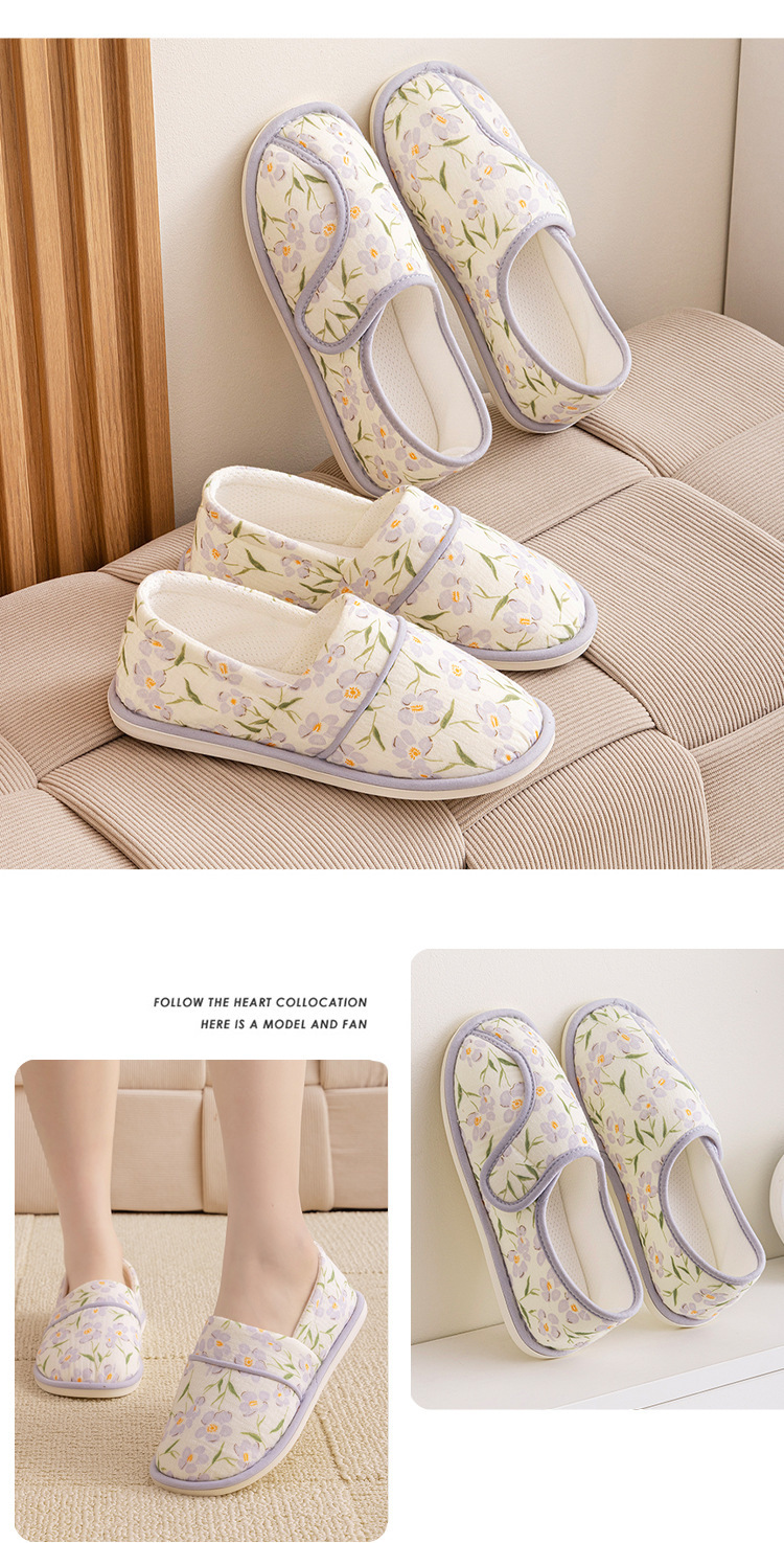 Yuezi Shoes Bag Heel Postpartum Summer Thin Pregnant Women's Shoes Spring and Autumn Non-slip Soft Bottom Breathable Household Floor Cotton Slippers f_voghion.com