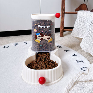 Cross-Border New Pet Automatic Feeder Large Capacity Cute Dog Bowl Cat Bowl Drinking Water Feeding All-In-One Pet Supplies