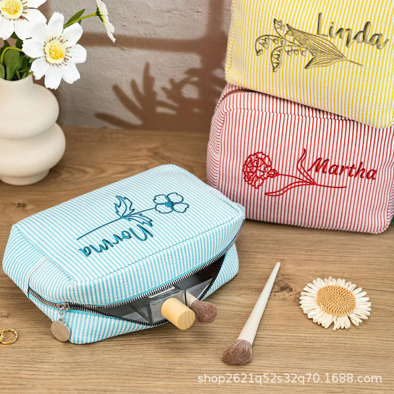 etsy アマゾン貿易ホット販売刺繍誕生日花化粧品袋旅行収納袋卒業シーズン誕生日ギフト|undefined