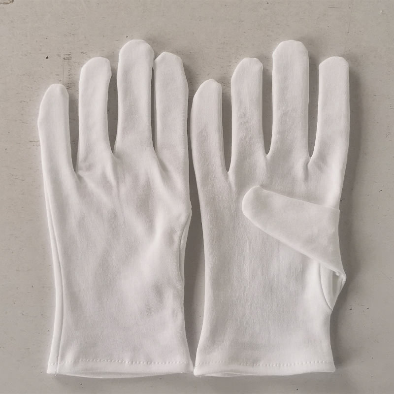 白色棉手套劳保作业手套盘珠文玩礼仪手套美容白手套颜色加工定制
