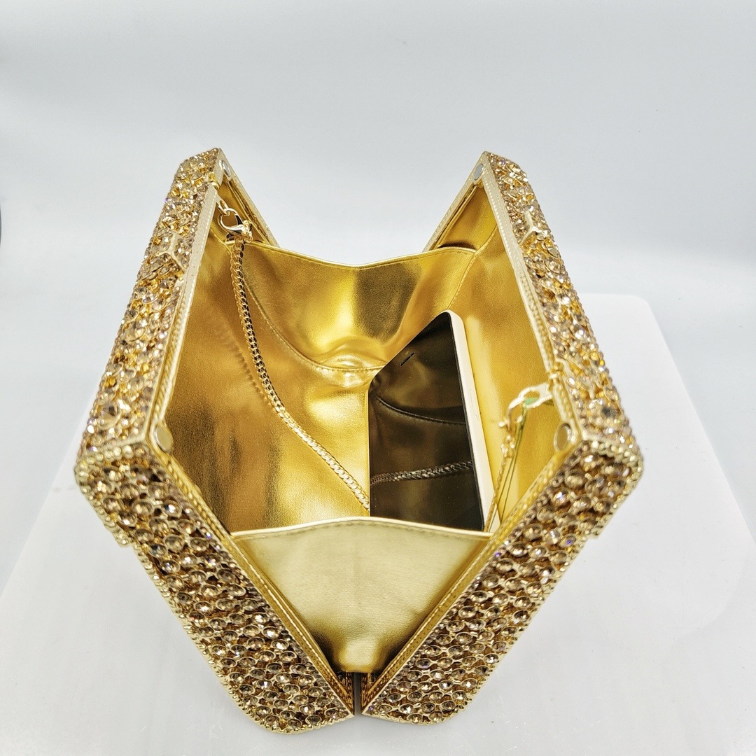 Nuevas aleaciones transfronterizas de diamantes bolsas de cena bolsas de cristal bolsas de noche de diamantes pesadas bolsas de mano