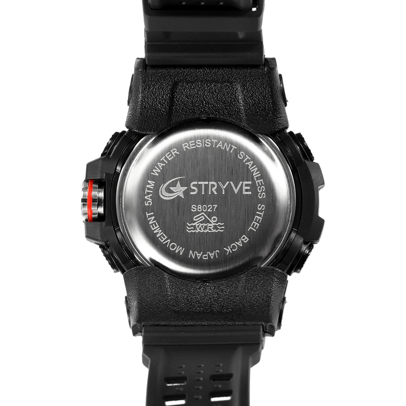 STRYVE reloj deportivo impermeable de moda para hombre luminoso electrónico multifunción reloj cronógrafo entrega de una pieza 8027