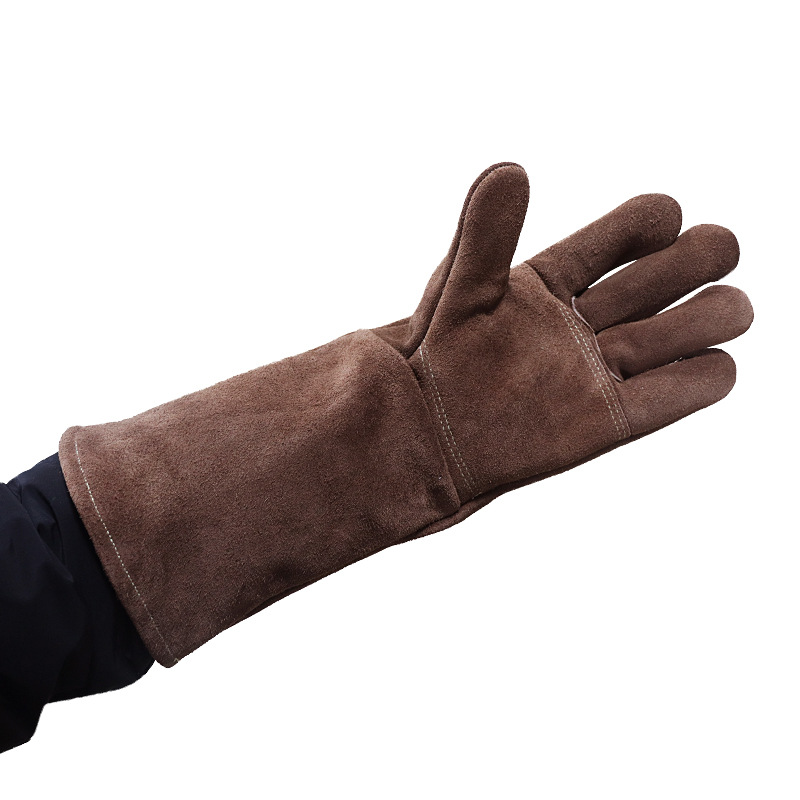 Guantes de protección laboral transfronterizos de Amazon guantes de soldadura de lana de doble cara guantes de soldadura resistentes a altas temperaturas guantes de protección de aislamiento térmico