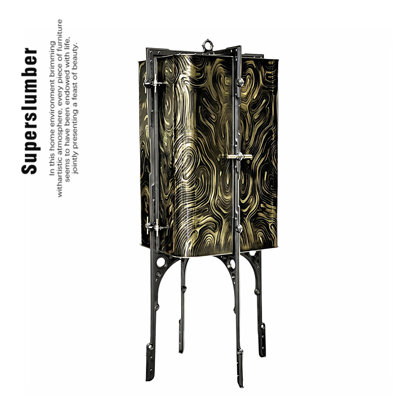 Italian light luxury metal wine cabinet villa luxury home designer…