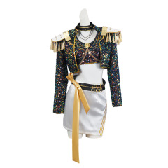 猎魔女团K-POP明星cos服佐伊黑色亮面打歌服女团演出服表演服套装