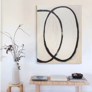 Afc.Art "Qianluo" Pure Hand-Painted Oil Painting Handmade Texture Painting Living Room Background Wall Entrance Hanging Painting Stereo Painting