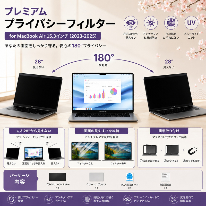 Suitable for Apple Magnetic Suction 180 ° Anti-Peep Film for MacBook Notebook Privacy Protection, Anti-Peeping, Magnetic, No-Stick Type Suitable for Apple Magnetic Suction 180 ° Anti-Peep Film for MacBook Notebook Privacy Protection, Anti-Peeping, Magnetic, No-Stick Type