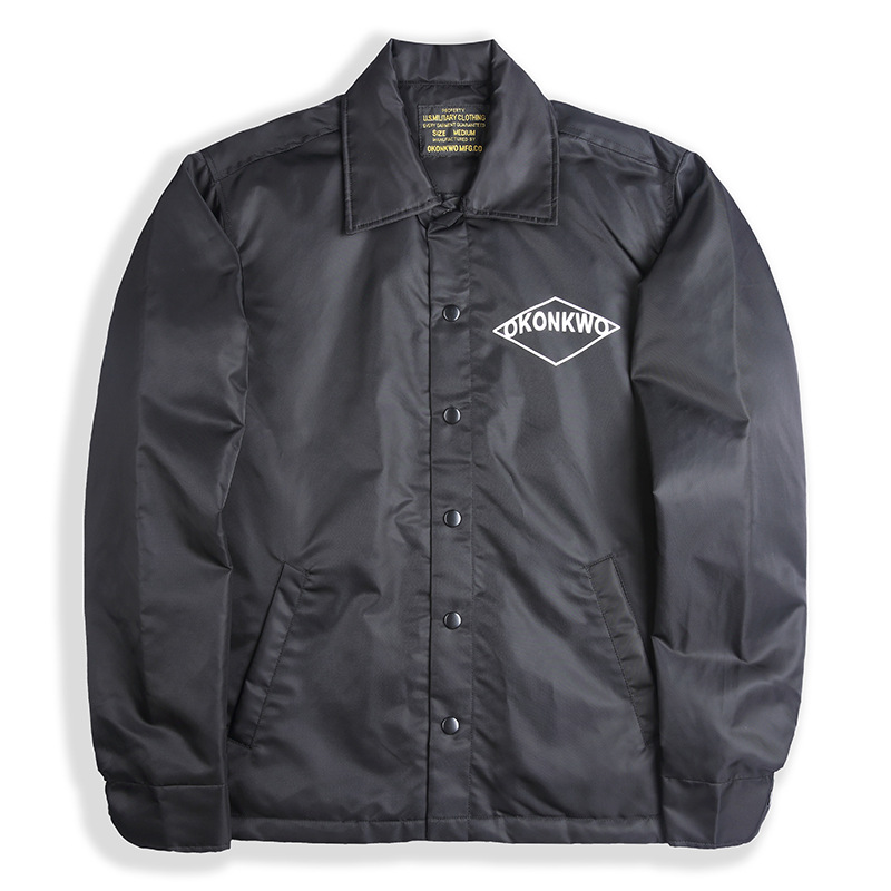 OKONKWO chaqueta de entrenador acolchada de algodón acolchada chaqueta cortavientos impermeable para hombres y mujeres impreso uniforme de béisbol