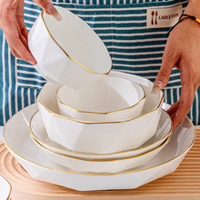 BTV4陶瓷碗家用单个现代简约轻奢乌兰茶晶微波炉米饭碗汤面碗碟盘