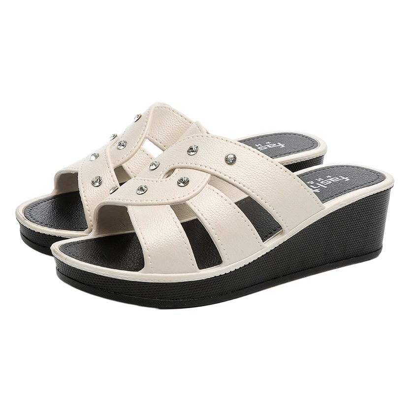 Женские сандалии на танкетке 2022 года, летние шлепанцы на платформе с открытым носком, уличные водонепроницаемые шлепанцы на платформе, дизайн с одной лямкой