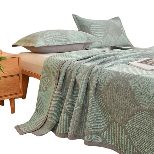 New 100% cotton double layer gauze bed cover 3 layers cotton yarn dyed washable multifunctional cover blanket for all seasons universal cotton bed