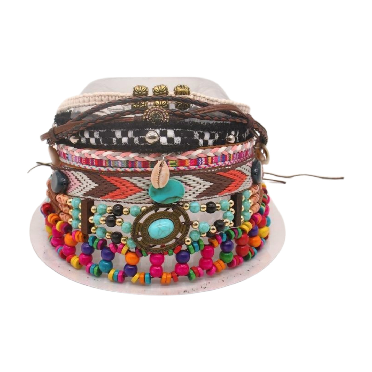 7g Weight Hat Accessories Hats Type Holiday, Daily Occasion turquoise, cord Material Geometric Pattern All Seasons Season Unisex Gender Basic, Simple Style Style Eaveless Rim Basic Simple Style Geometric Turquoise Cord Unisex Hat Accessories 2
