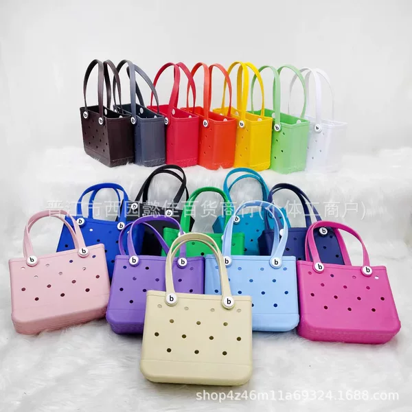 Hole Kidsren's Beach Cosmetics Bag Handbag Printed EVA Outdoor Basket Pet Bag Amazon Cross-border European and American