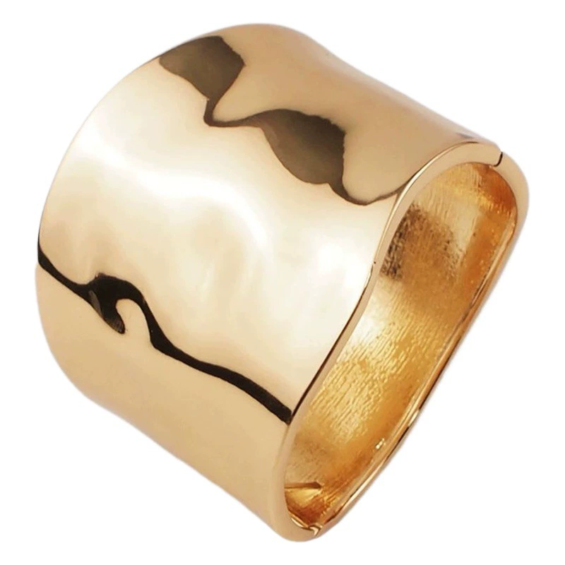 Европейский и американский браслет золотой широкополый глянцовый не выцветает