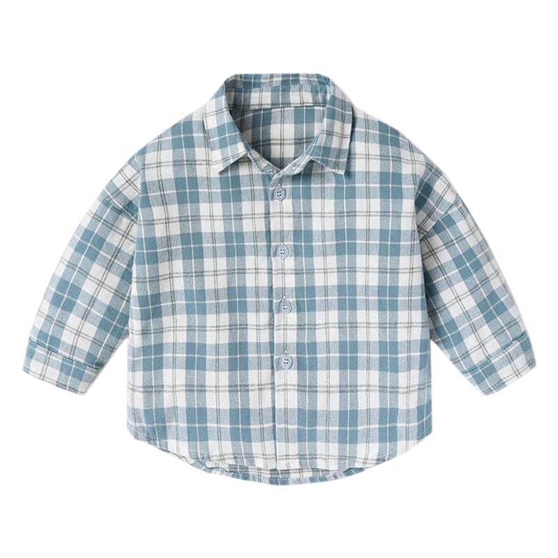 Bebé camisa de los hombres de primavera y otoño bebé camisa a cuadros camisa de estilo occidental de los niños de manga larga de algodón otoño nueva moda