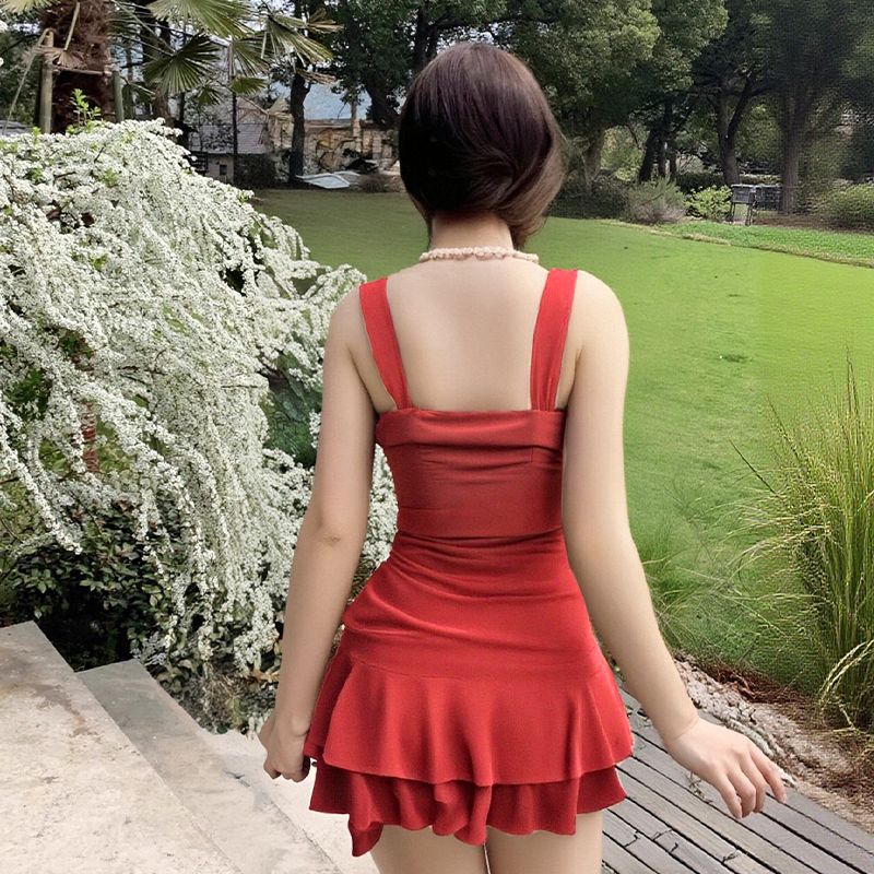 Traje de baño de alta calidad de verano para mujer, tirantes sexy de una pieza, vacaciones en la playa, puro deseo de cubrir la carne, traje de baño delgado para mujer al por mayor