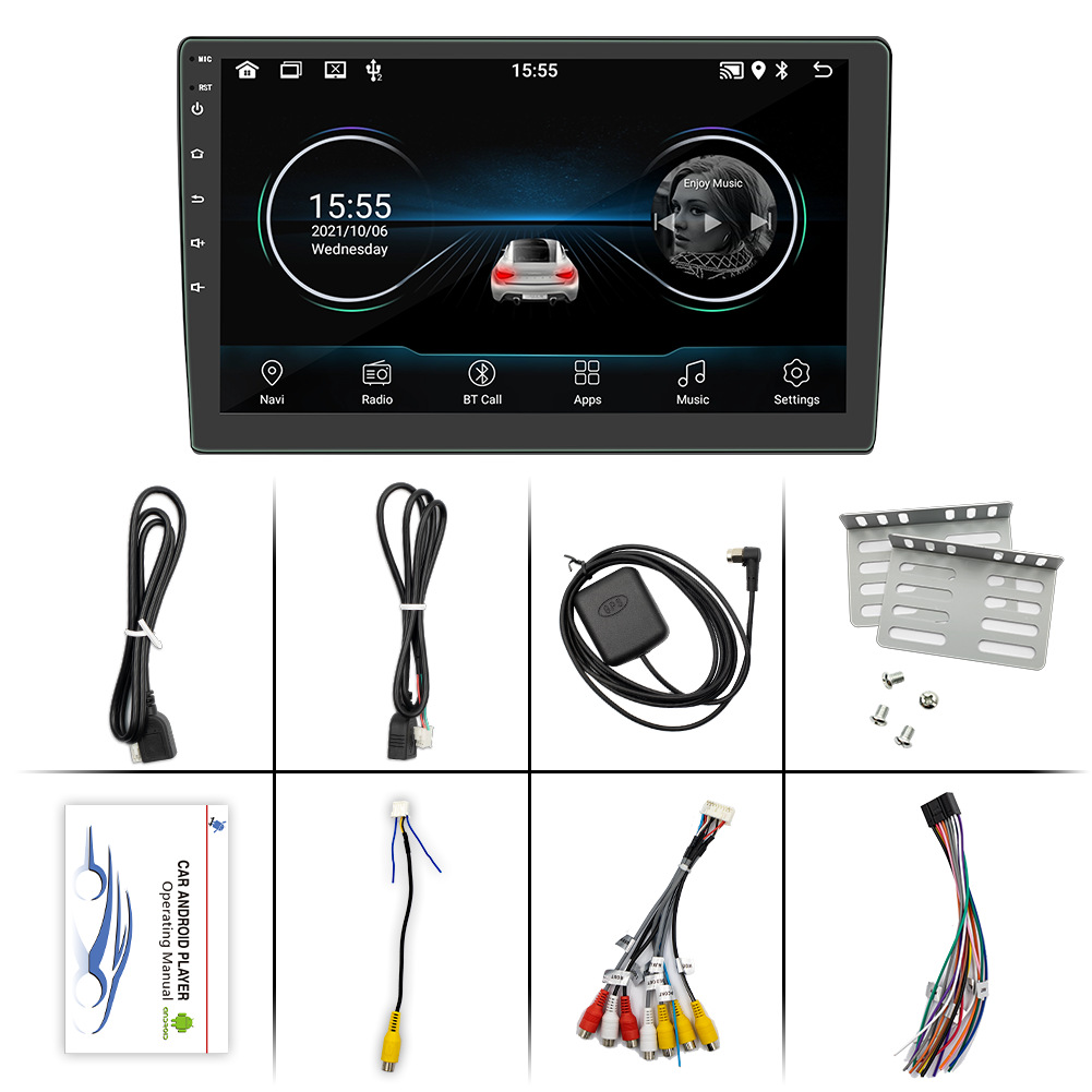 Android de 9 pulgadas de 10 pulgadas hd gran pantalla de control central de coches pantalla con grabadora de conducción multifuncional navegación del coche