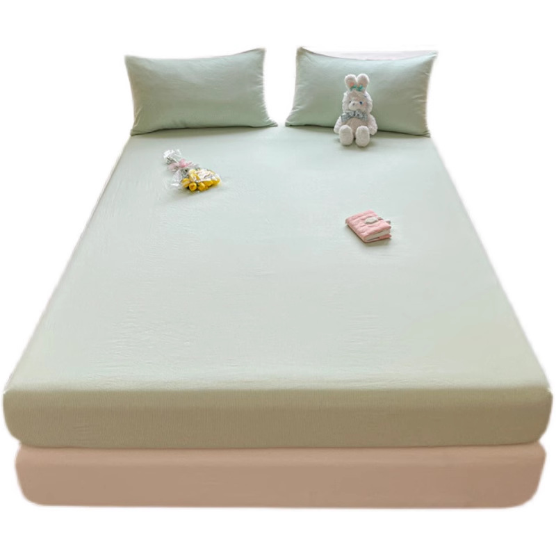 Ropa de cama fría de seda de hielo, cubierta protectora de colchón todo incluido de una sola pieza, cubierta de cama de dibujos animados para niños, juego individual 2025 nuevo verano