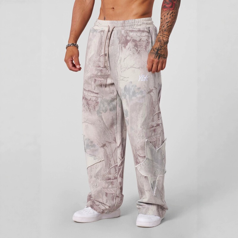 Youngla New Men's Sports Pants Jogging Muscle Fitness Training Pants Straight Casual Mid-Waist Long Pants