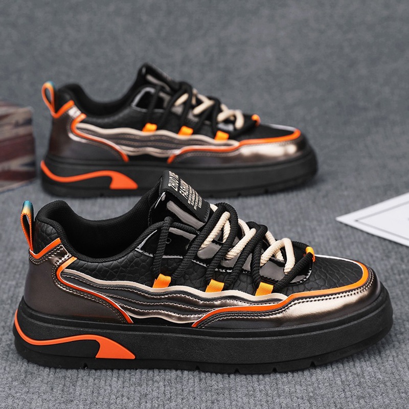 Zapatos de cuero de primavera para hombres zapatos de skate para hombres 2025 nuevos zapatos deportivos casuales para estudiantes personales de moda juveniles