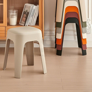 Household Plastic Stool Creative Windmill Round Stool Thickened Stackable Plastic Stool Modern Dining Table Dining Chair Square Round Stool