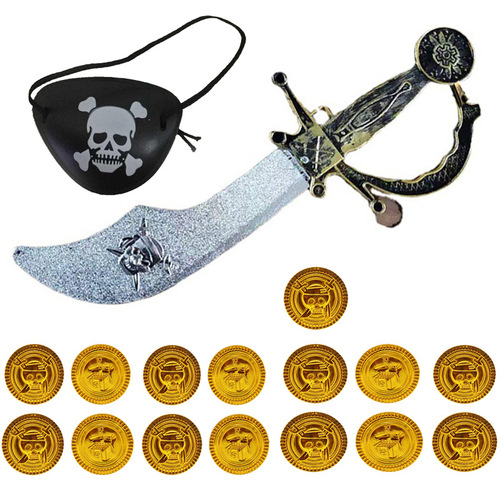 Cross-border hot selling pirate knife, coin bag, props, toys, pirate compass, children's holiday dress, costumes and accessories