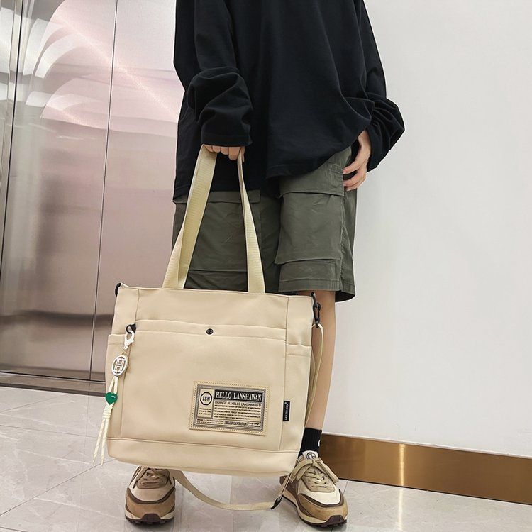 Waterproof handbag for men, Japanese-style casual Instagram, single-shoulder backpack for college students in class, trendy large-capacity crossbody bag for women details Picture