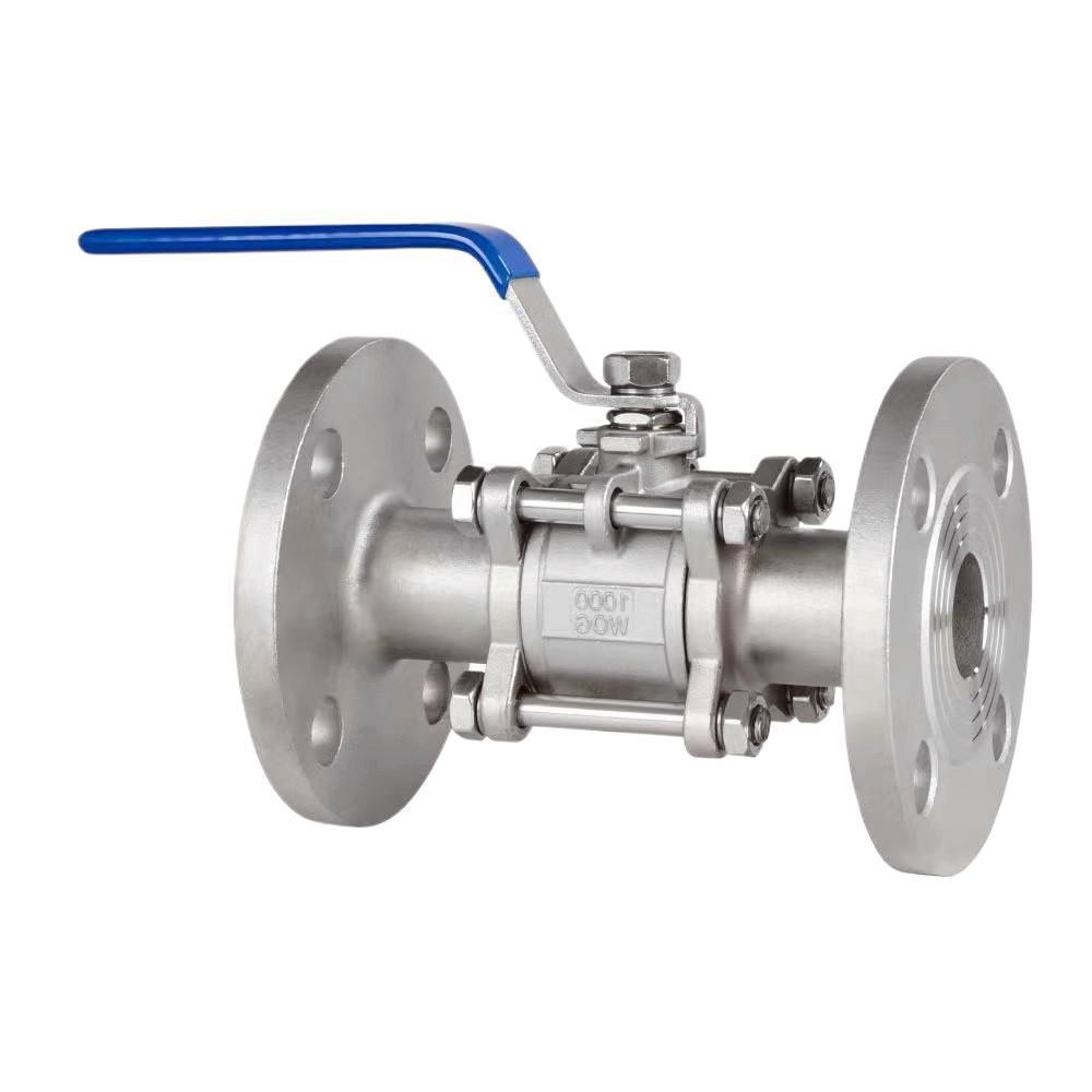 304不锈钢三片式法兰球阀316高平台三片式法兰球阀DN25 50 80 100