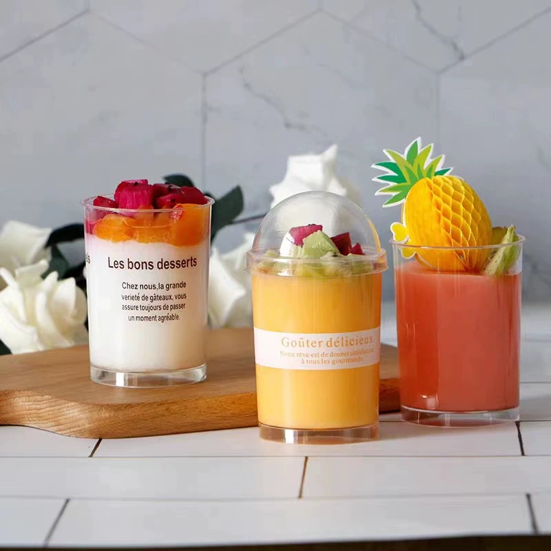 Оптовая оптовая одноразовая круглая прямая пластиковая муссовая чашка чашка пудинг чашка торт чашка десерт желе чашка