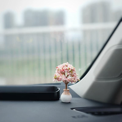simulation flower tree high-level – Car ornaments - hibiscus-tree-with-traceless-stickers