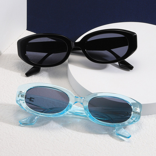 3314 Elliptical Cat-Eye Retro Sunglasses, Aviator Sunglasses, Small Square Frame, UV400 Sun Protection, Overseas Trade, Amazon Trend