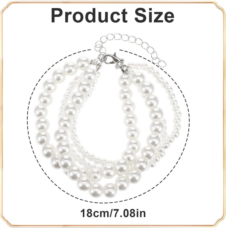 Cross-Border Hot-Selling Wedding Gift Bridesmaid Accessories Imitation Pearl Lobster Clasp Adjustable Women's Fashion Bracelet Set