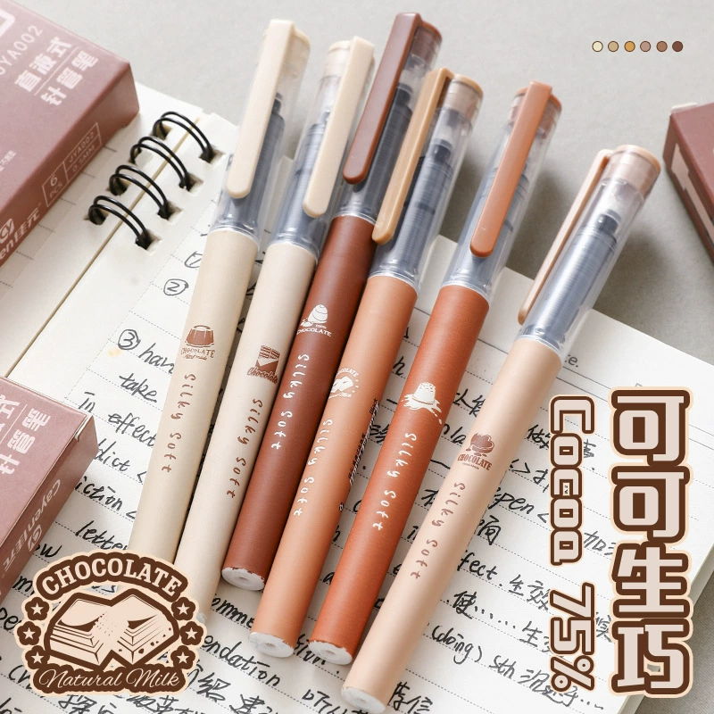 Coffee rollerball quick dry rollerball pen, changeable ballpoint pen for students