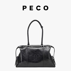 PECO989小丑保龄球包植鞣皮油蜡长柄手拎腋下包法棍超火波士顿包