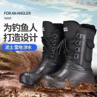 冬季钓鱼保暖鞋男防滑防水专业户外加钉EVA雪地靴冬天矶钓登礁鞋
