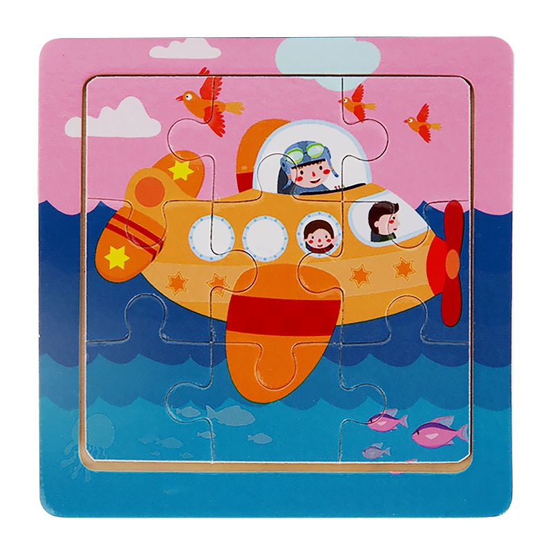 Puzzle infantil de madera mini 9 piezas puzzle puzzle puzzle animal de color pensamiento puzzle juguetes puzzle puzzle