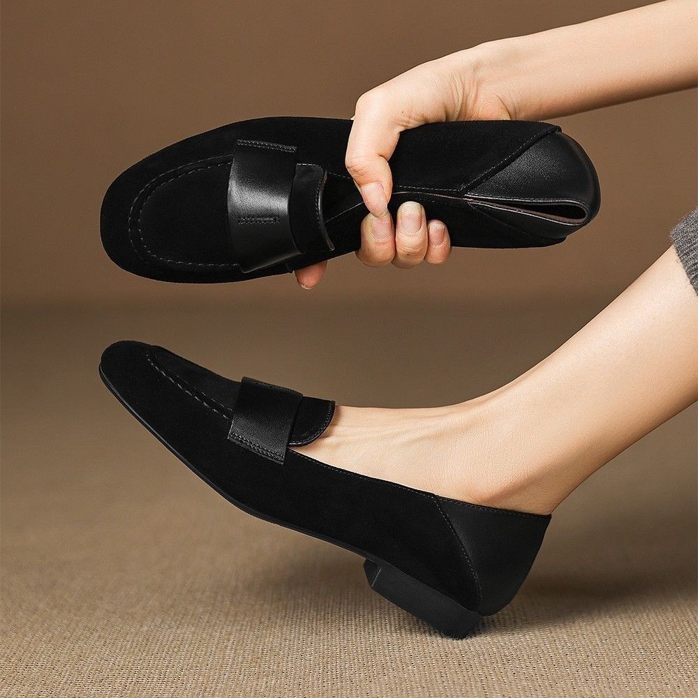 2026 cabeza redonda superficial primavera y verano zapatos de solos zapatos flojos zapatos de moda de mujer resistentes al desgaste