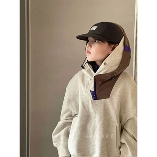男童卫衣儿童春秋装2025新款洋气中大童痞帅女童宽松休闲连帽上衣