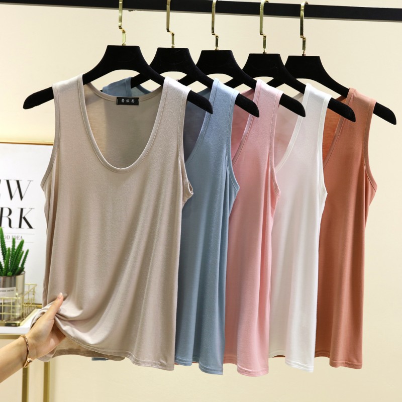 Modal Plus Size Vest for Women, Summer Thin Style, Sleeveless Base Shirt for Plus-Size Women, Versatile Loose Sleeveless Top