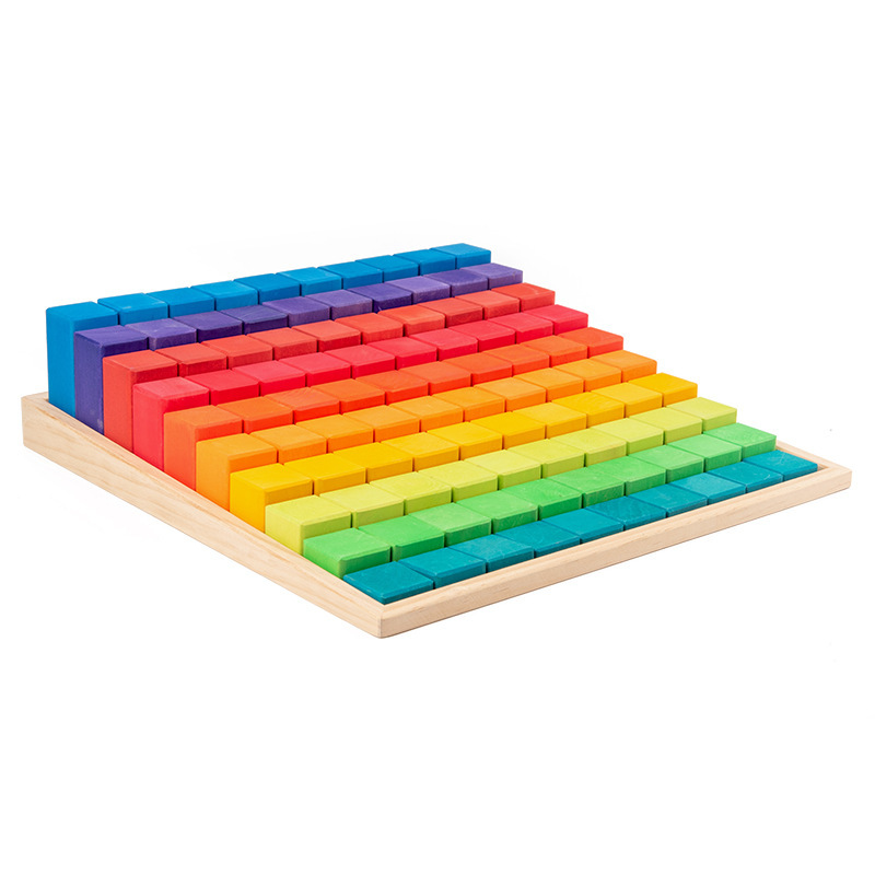Bloques de construcción de arco iris para niños de madera juguetes bebé color cognición educación infantil altura apilamiento 3-10 años Juguetes