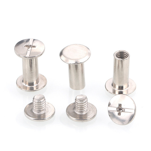 m3m4m5 Carbon Steel Nickel Plated Mother and Child Rivets for Locking Screws Album Notebook Recipe Rivet Lock Fasteners Wholesale